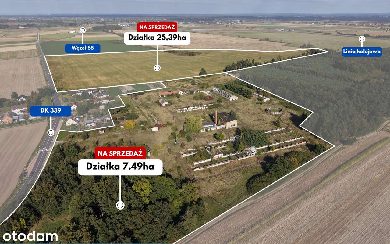 Duży teren przemysłowy 33 ha przy S5, Żmigród, Wrocław.-1