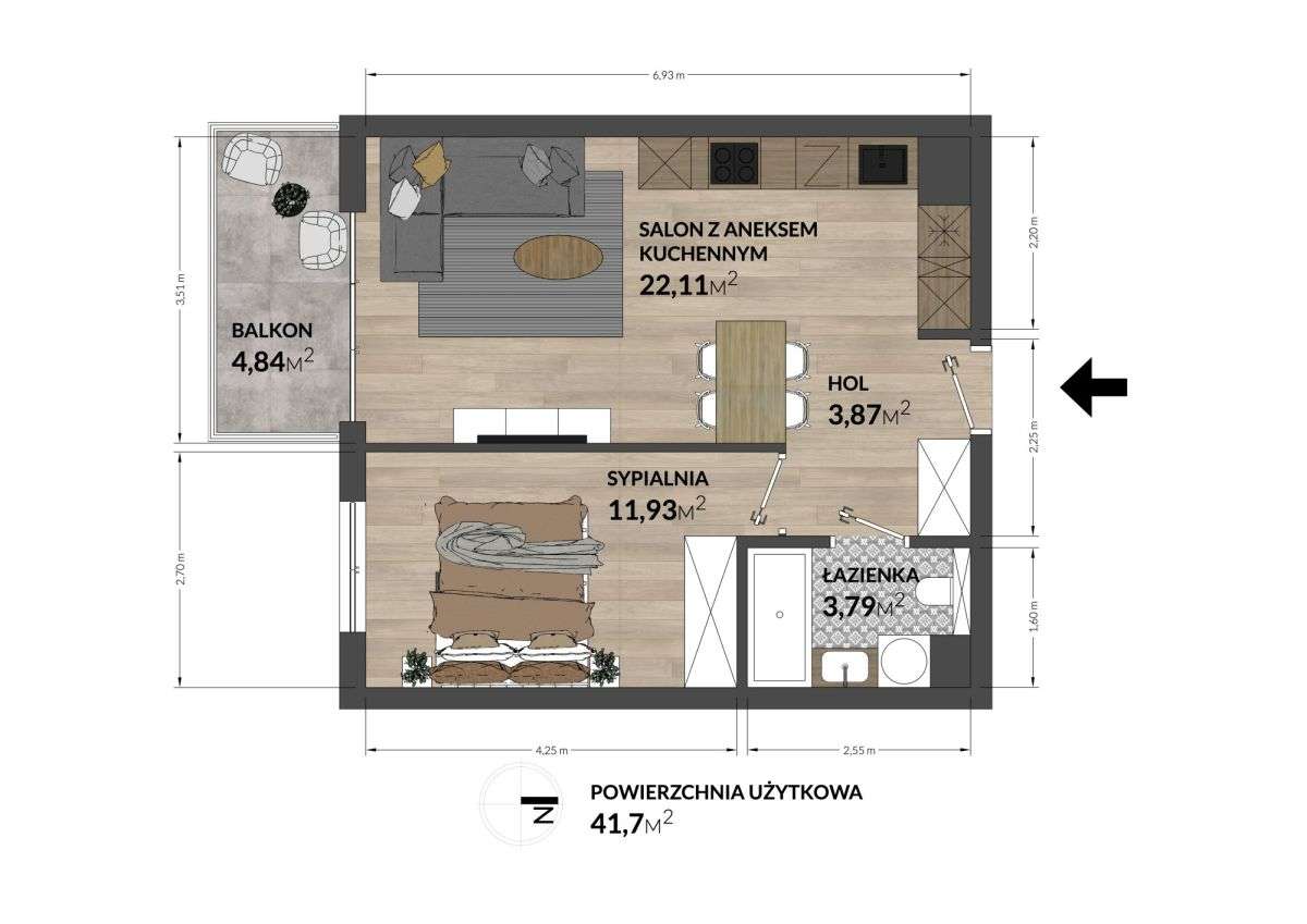 2 pokoje 42m2 garaż podziemny dostępne od zaraz-1