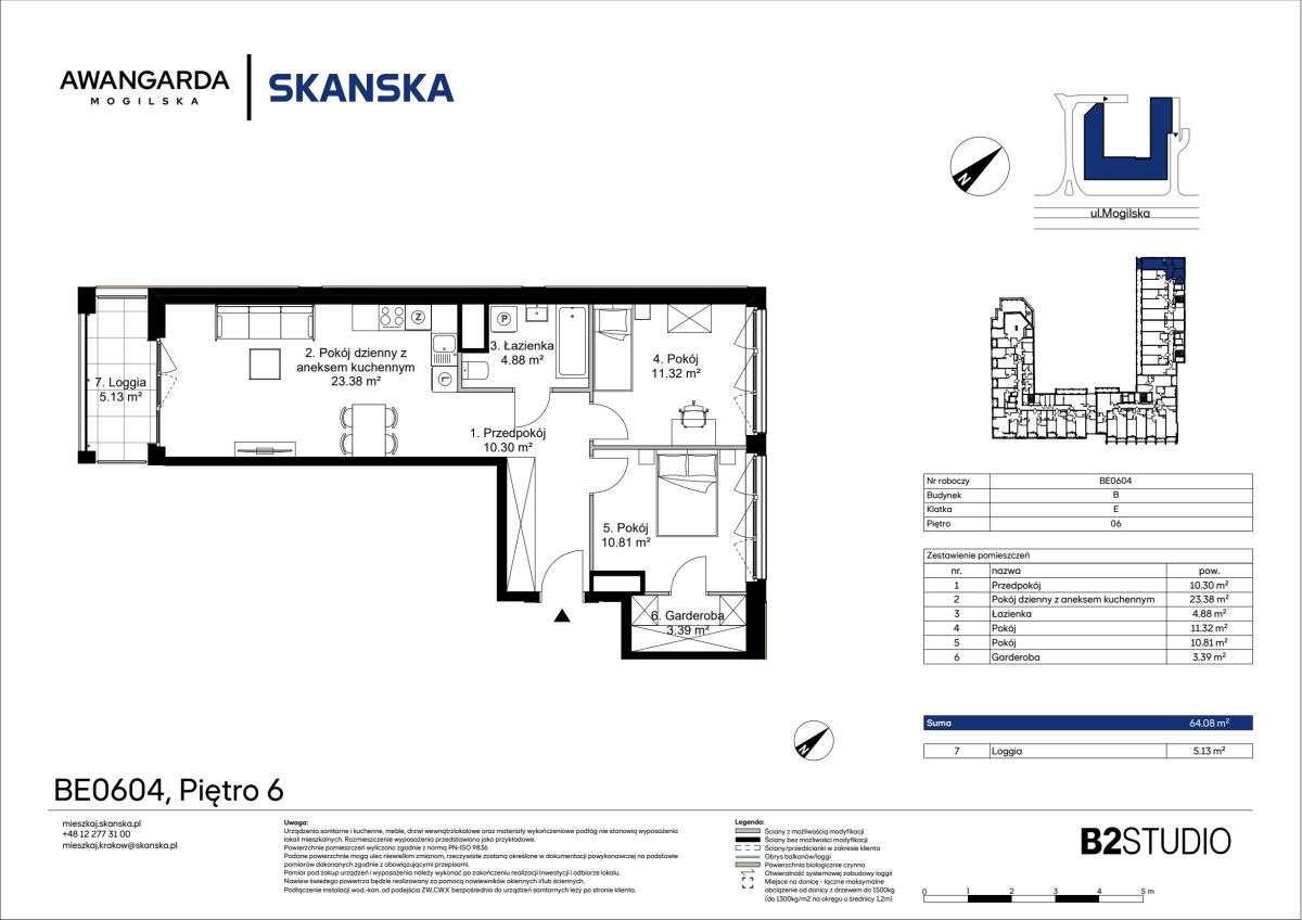 3-pokojowe mieszkanie 64m2 + loggia Bezpośrednio - Pełny obrazek: 2/9