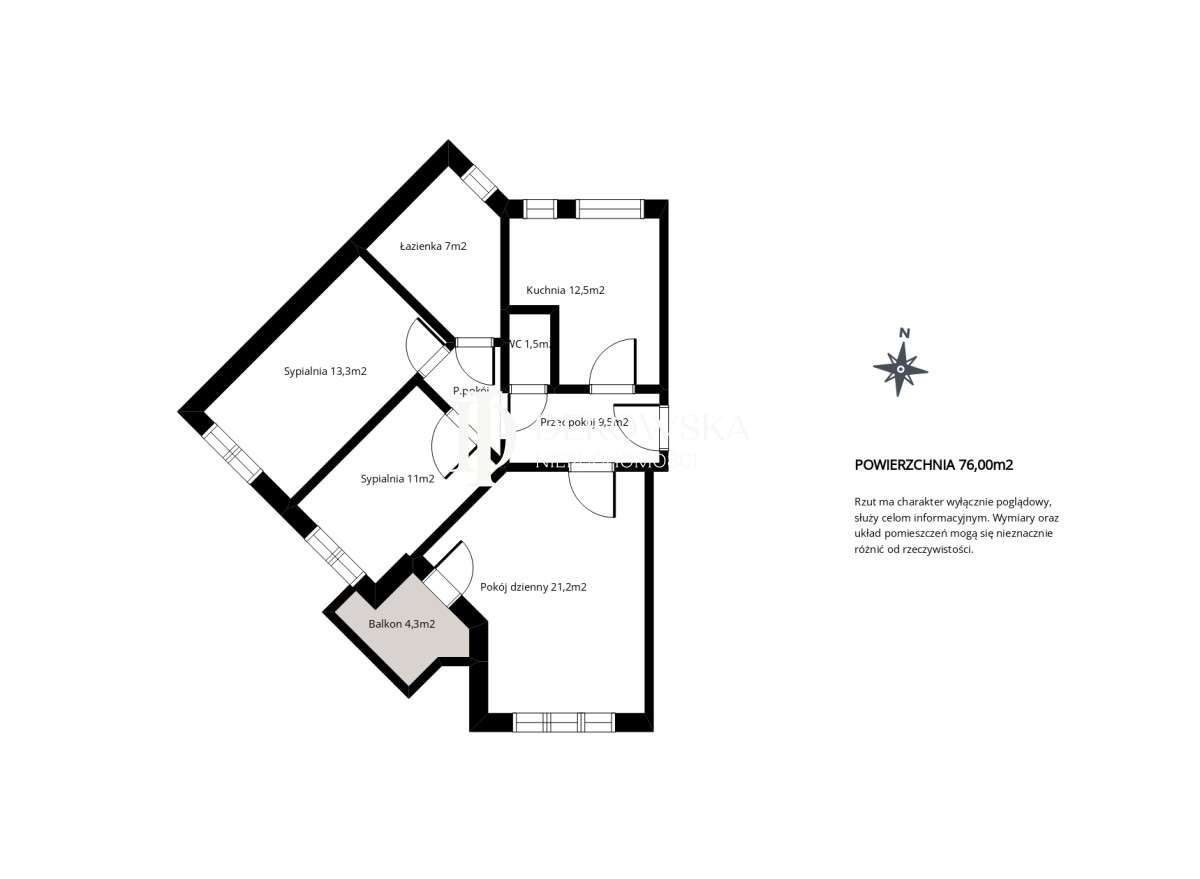Słoneczne 3 pokoje z balkonem 76m2-11