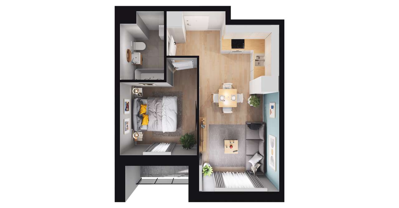 Piasta Park V​I | mieszkanie 2-pok. | G1-17 - Pełny obrazek: 3/7