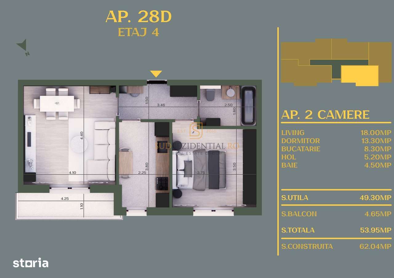 Comision 0! Apartament cu 2 camere, ansamblu rezidential - Vidra,Ilfov - Imagine principală: 5/20