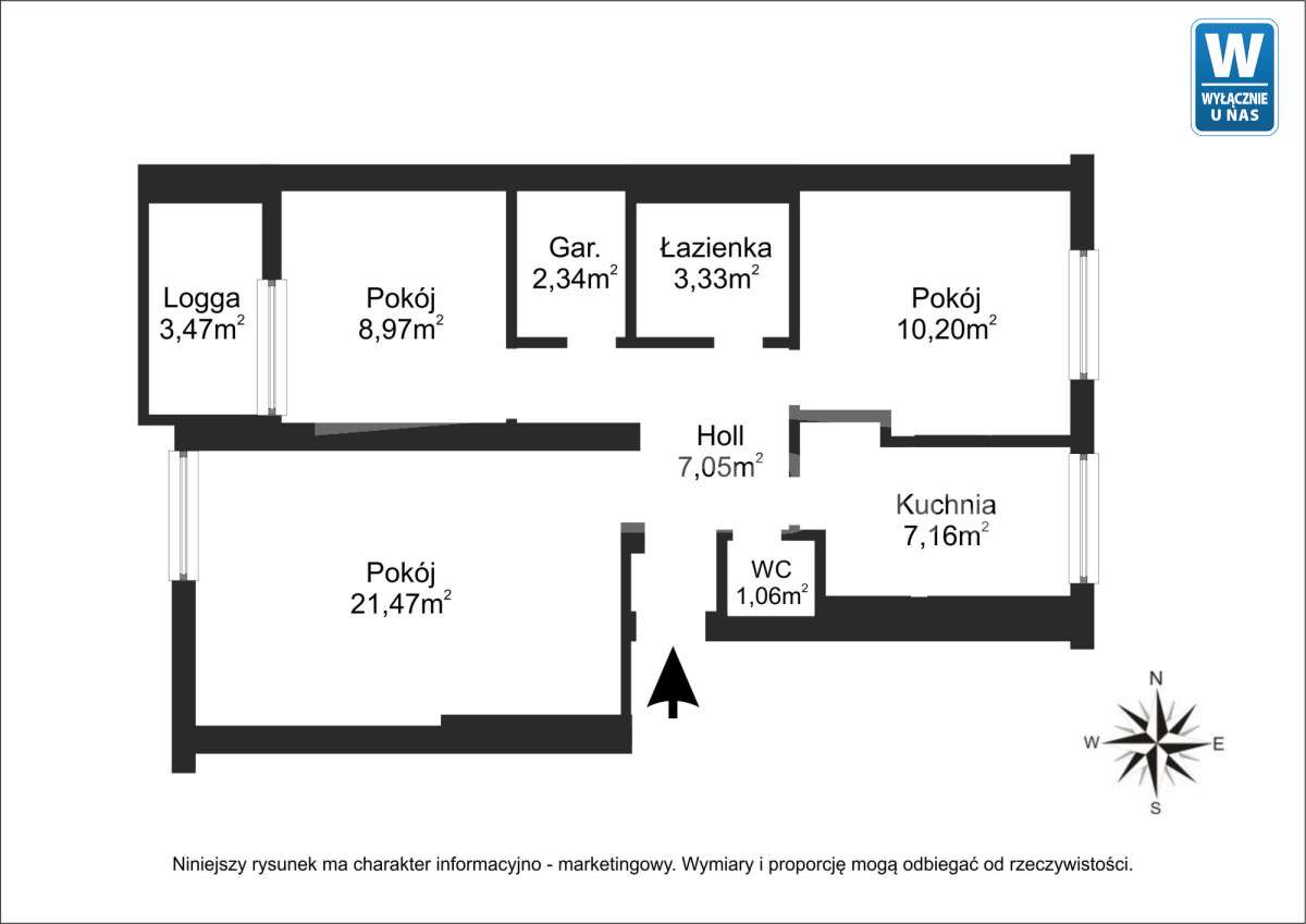 Trzypokojowe mieszkanie na Mokotowie-1