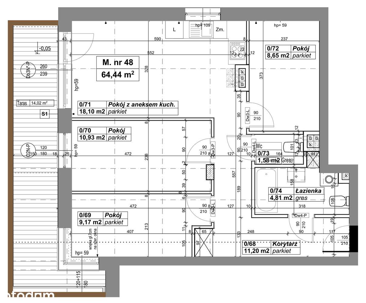 Osiedle przy Lesie | Bud. A | M. nr 48 | 64,44 m2 - Pełny obrazek: 2/7