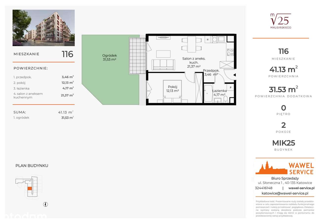 2-pokojowe mieszkanie 41m2 + ogródek Bezpośrednio - Pełny obrazek: 2/9
