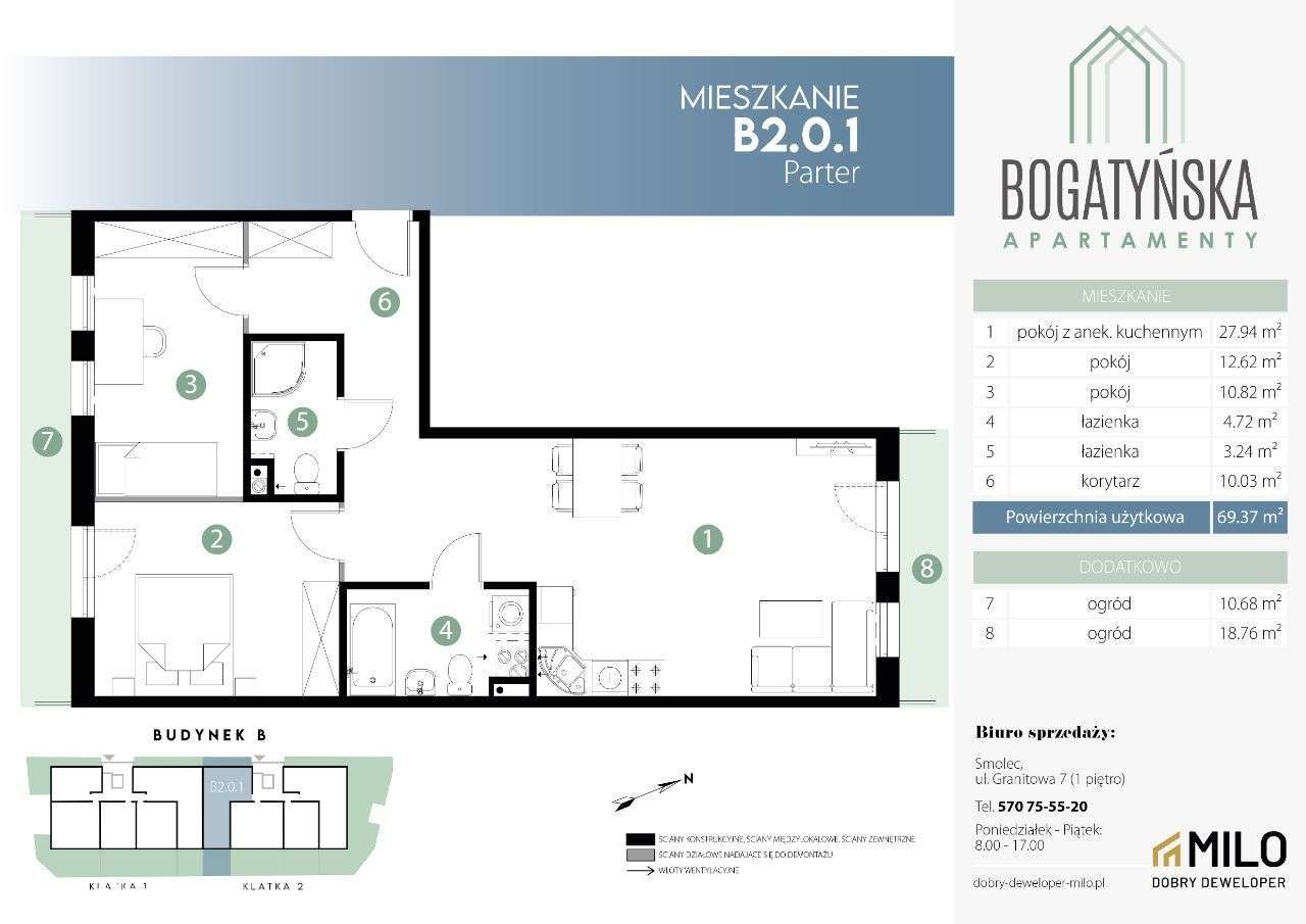 Bogatyńska Apartamenty Mieszkanie B2.0.1 - PROMOCJA do 13 grudnia! - Pełny obrazek: 2/7