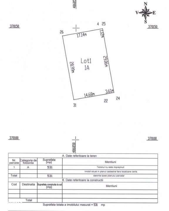 Teren 500 mp intravilan Smeura Stoenari - 4 loturi - Imagine principală: 4/6