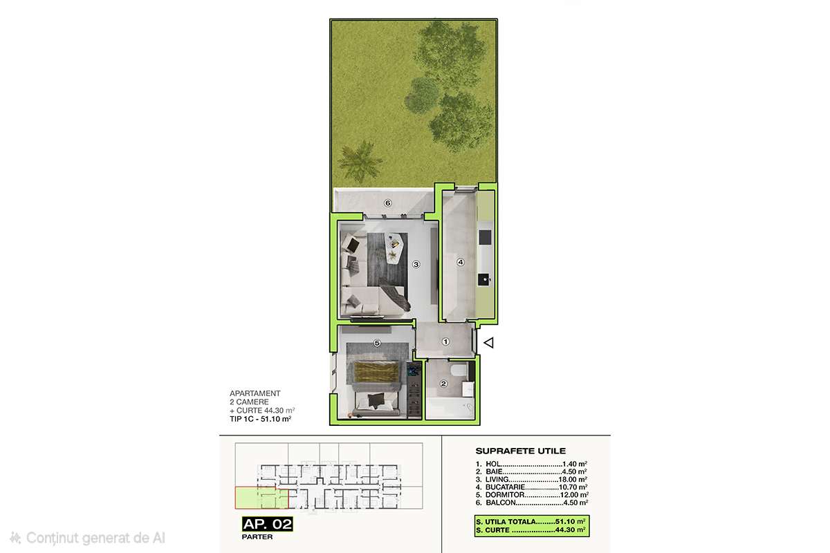 Sos.Alexandriei-Ap.2 camere+curte proprie-Finisaje premium-11