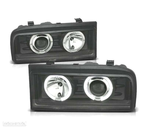 FARÓIS ANGEL EYES CCFL PARA VOLKSWAGEN VW CORRADO 88-95 FUNDO PRETO - 1