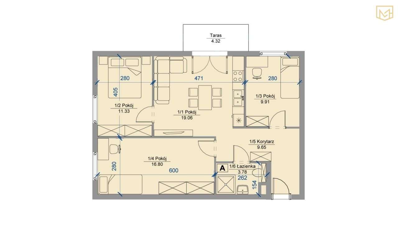 Nowe mieszkanie 73 m² 3 sypialnie | Balkon i winda - Pełny obrazek: 5/5