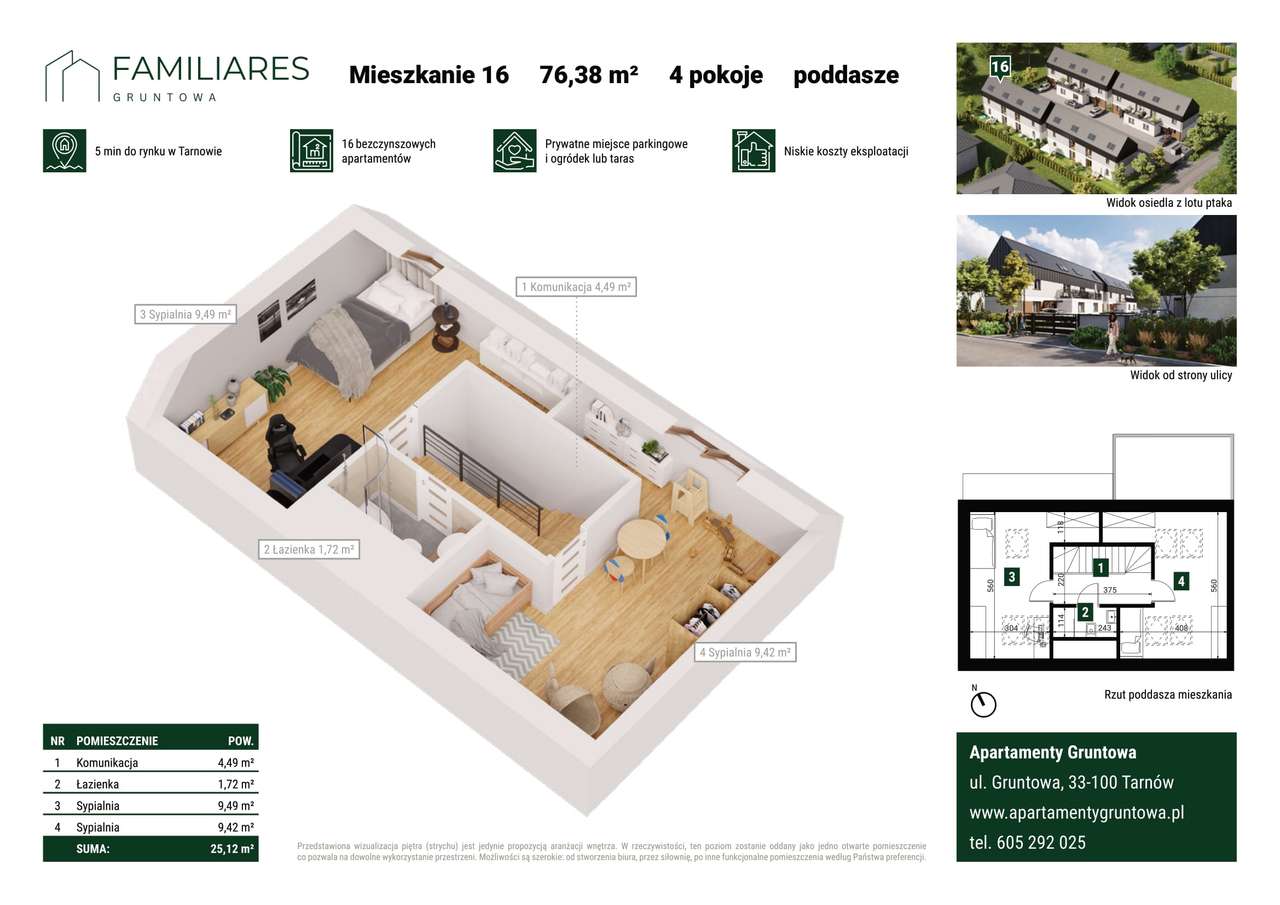 4-pokojowe mieszkanie 76m2 Bezpośrednio - Pełny obrazek: 3/8