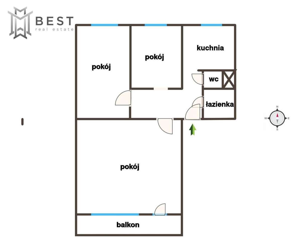 Super 3 pokojowe Bugaj duży balkon komórka Parter-19