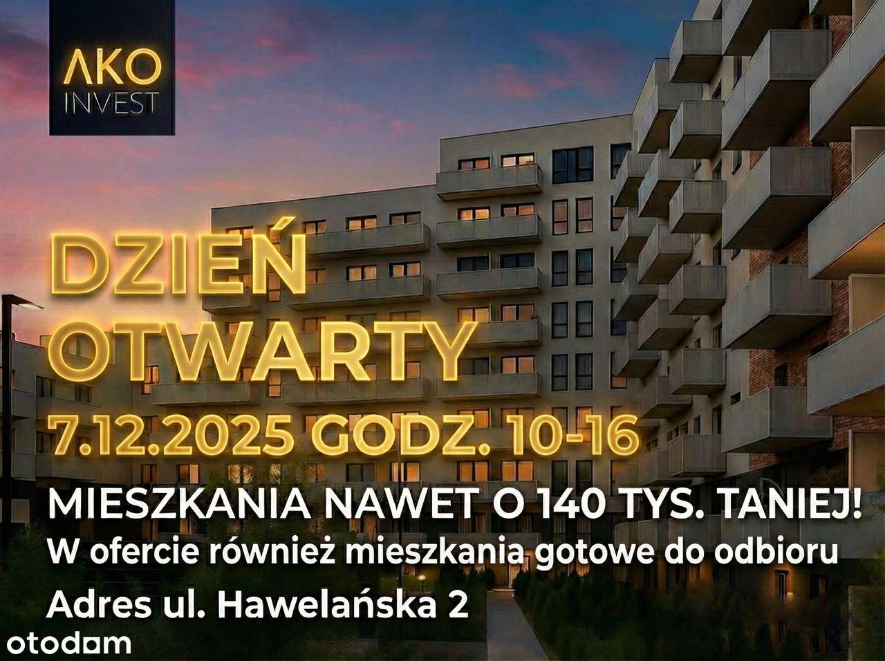 Umów się na Dzień Otwarty w Niedzielę | >>100 mieszkań w PROMOCJI!<<