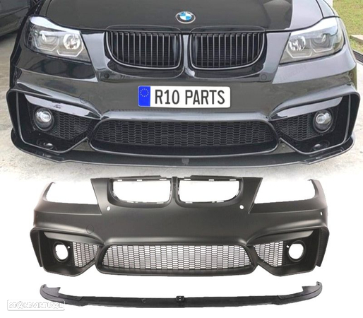 PARA-CHOQUES PARA BMW SERIE 3 E90 E91 05-08 LOOK M4 PDC GRELHAS NEVOEIRO + SPOILER LIP - 1