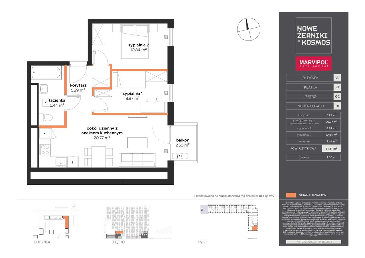 3-pokojowe mieszkanie 51m2 + balkon Bez Prowizji - Pełny obrazek: 2/9