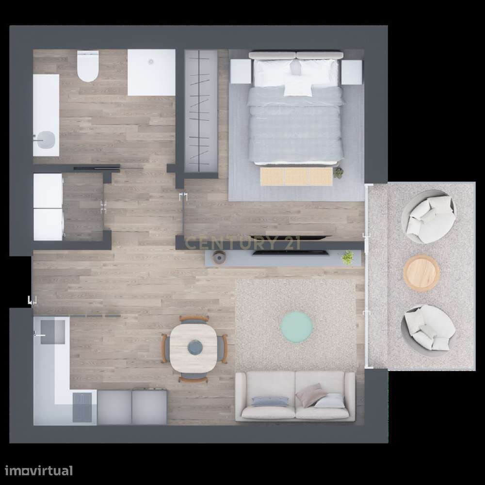 Gião Park – T1 NOVO com elevador, varanda, garagem e arrumos - Grande imagem: 5/14