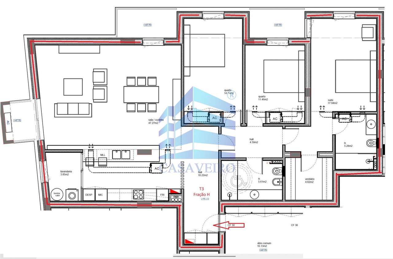 Apartamento T3 com 2 Lugares de Garagem São Bernardo-20