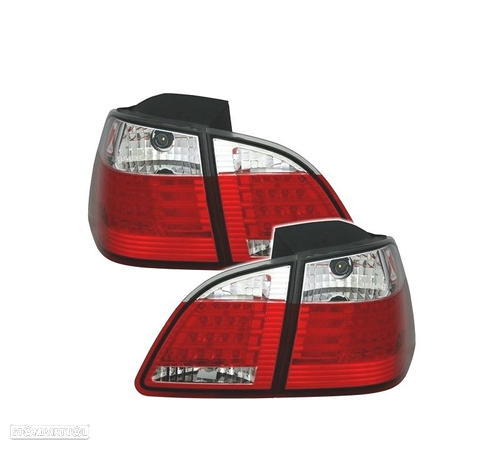 FAROLINS TRASEIROS PARA BMW SERIE 5 E61 03-07 COR VERMELHO CROMADO LED - 1