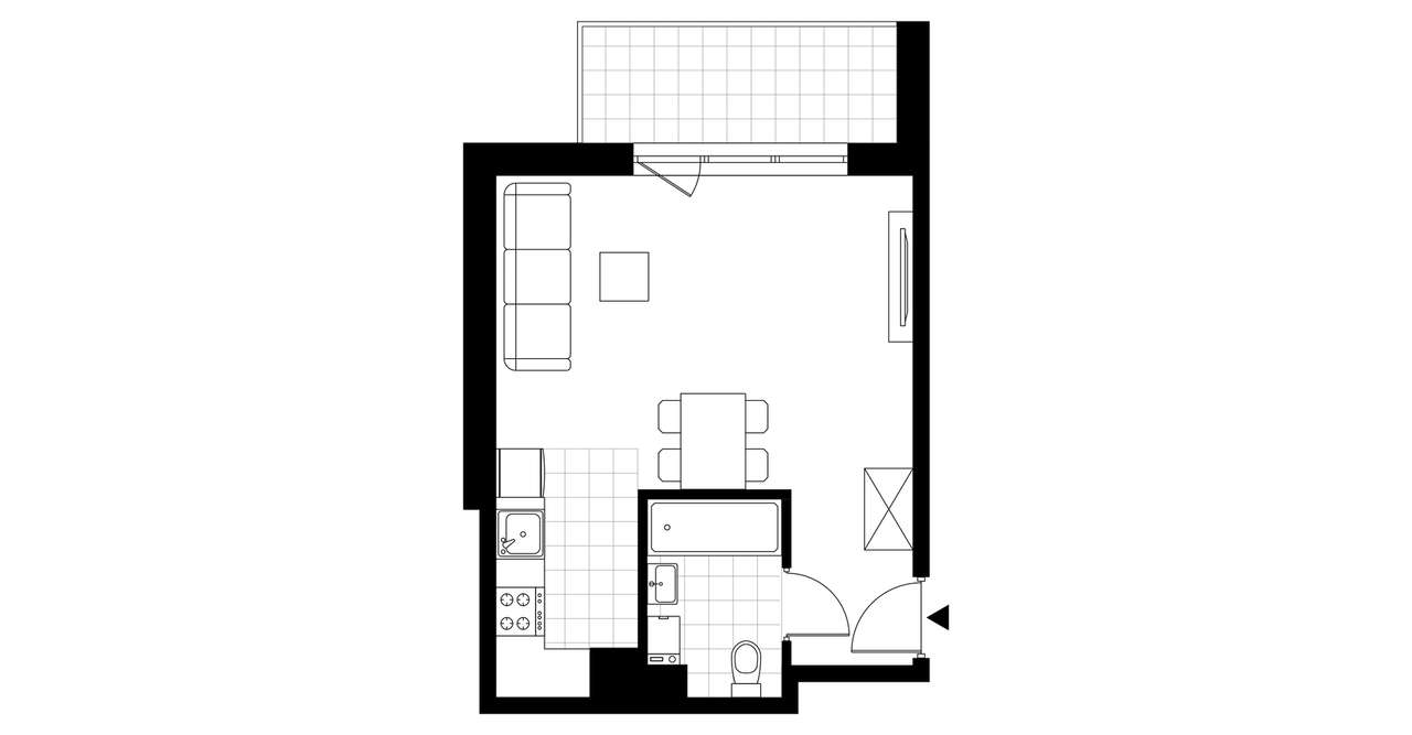 1-pokojowe mieszkanie 32m2 + balkon Bez Prowizji - Pełny obrazek: 3/8