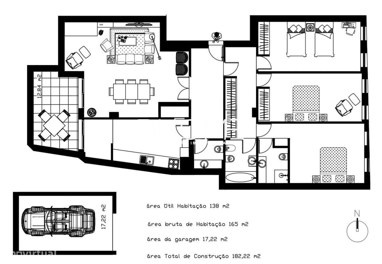 T3 com garagem em S. Vicente próximo do Centro-22