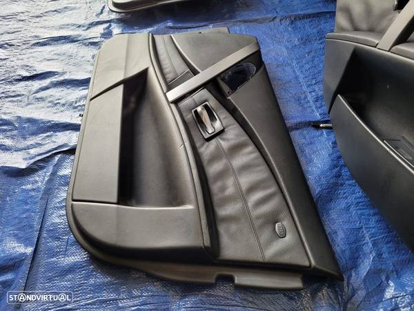 QUARTELAS TAMPOS PORTAS PELE GENUINAS PRETO ORIGINAIS BMW SERIE 5 E60 E61 PACK M - 4