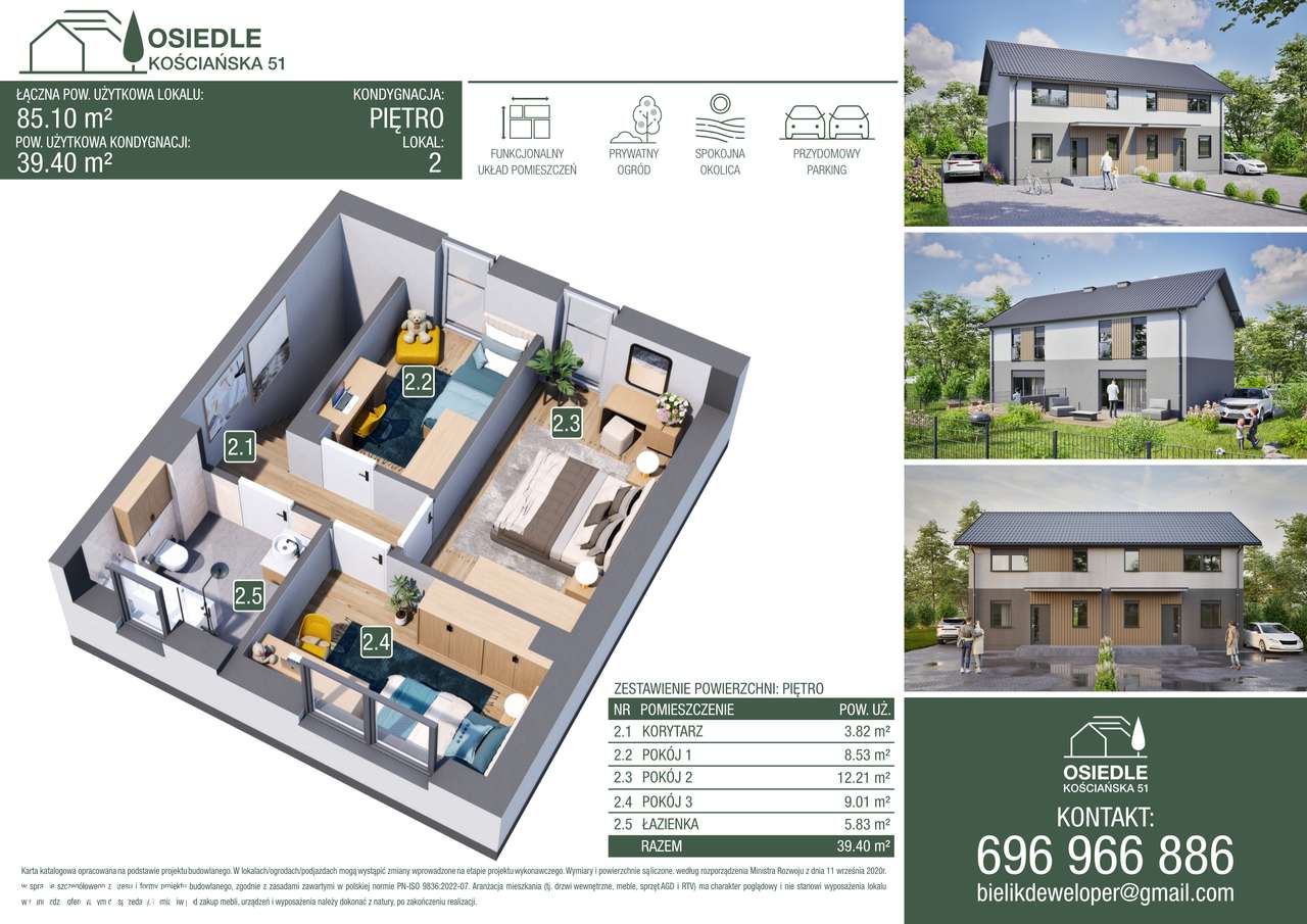 Domy w zabudowie bliźniaczej - Nowy Lubosz - Pełny obrazek: 5/9