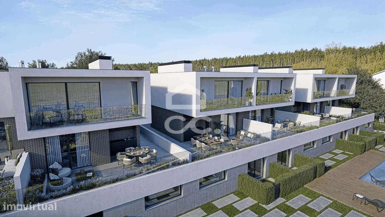 Moradia T4 nova, com jardim e terraço, em condomínio privativo com pis-18