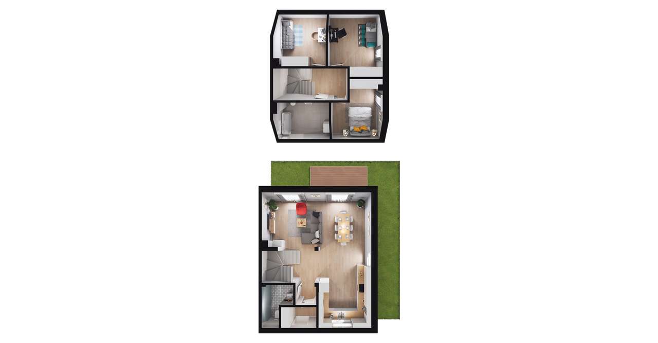 4-pokojowy dom 90m2 + ogródek Bezpośrednio - Pełny obrazek: 2/8