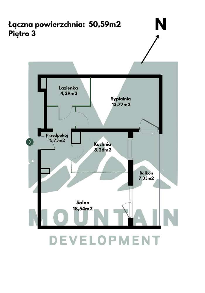 Browary Wrocławskie / 2 pokoje - Pełny obrazek: 2/5