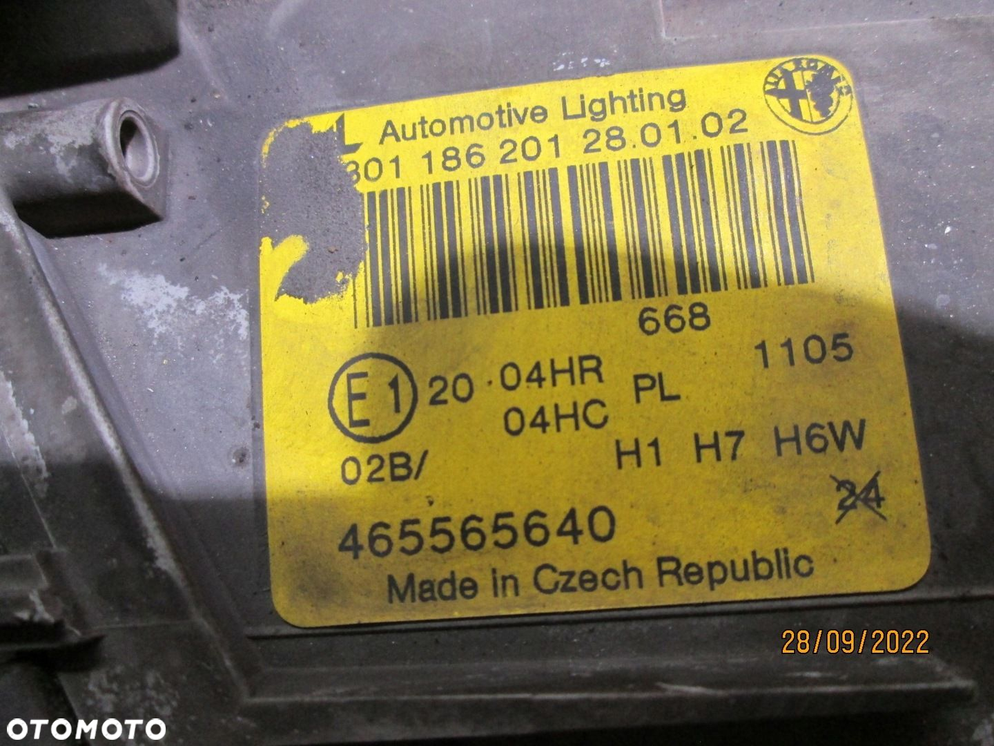 LAMPA LEWY PRZÓD ALFA ROMEO 147 465565640 EUROPA - 2