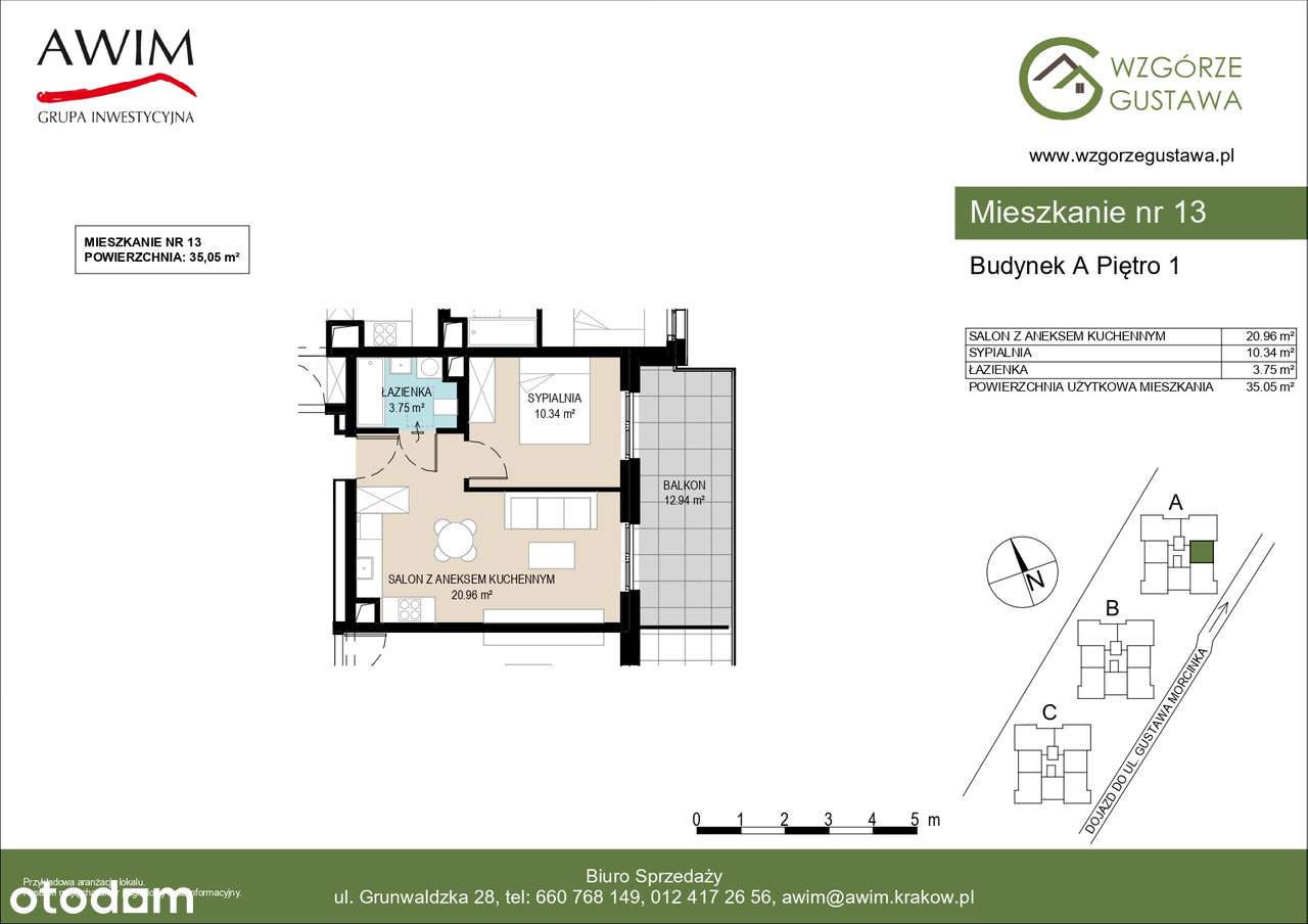 2-pokojowe mieszkanie 35,05m2+balkon - Pełny obrazek: 2/5