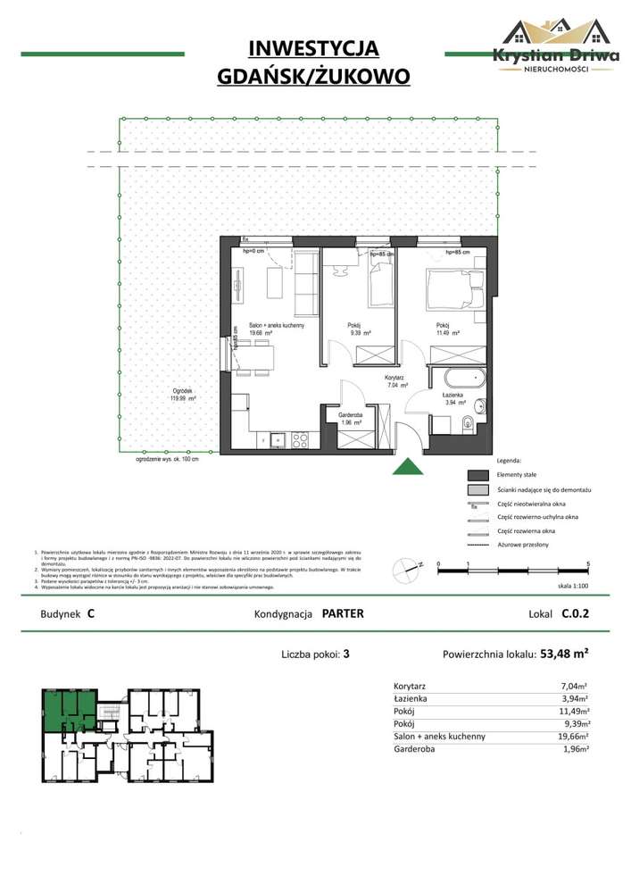 Mieszkanie 3- pokojowe z ogrodem w Gdańsku Osowie! - Pełny obrazek: 3/9