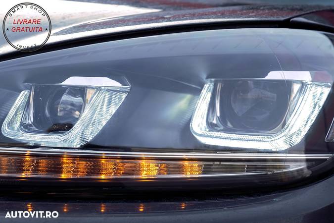 Faruri LED VW Golf 6 VI (2008-2013) Design Golf 7 3D U Design Semnal LED Dinamic- livrare gratuita - 19