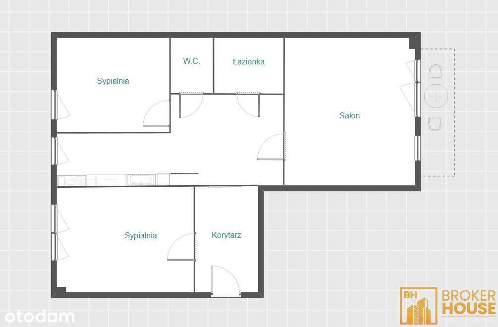 Przestronne i jasne mieszkanie na parterze z dużym balkonem!-16