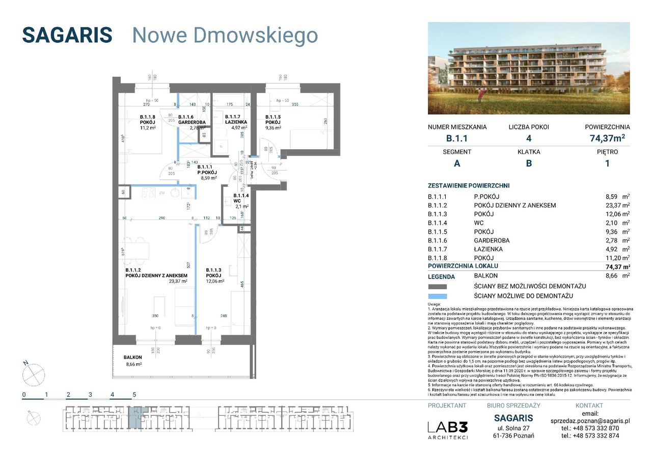 Nowe Dmowskiego | nowe mieszkanie B_1_1