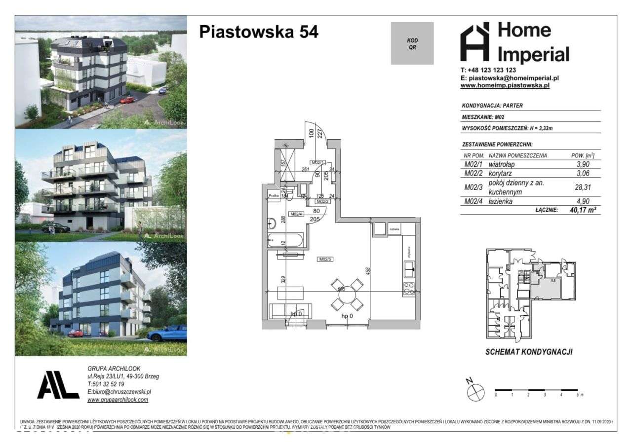 Kawalerka 40,17 m2 (parter) - Brzeg - Pełny obrazek: 4/6