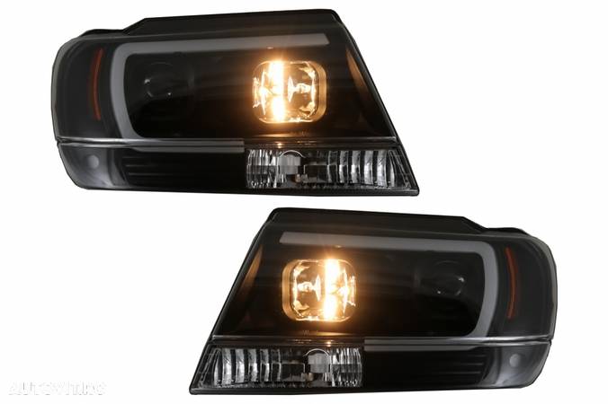 Faruri LED compatibil cu Jeep Grand Cherokee (1999-2004) Tube Light Negru - 2