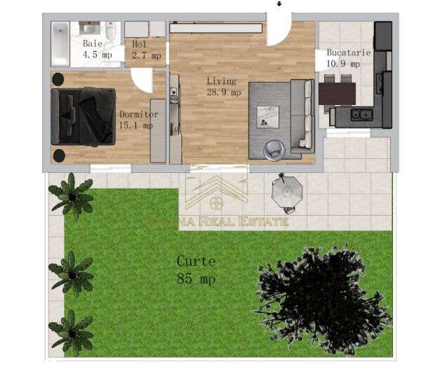 Vanzare 2 camere, 61 mp + gradina 85 mp, Sector 4-3
