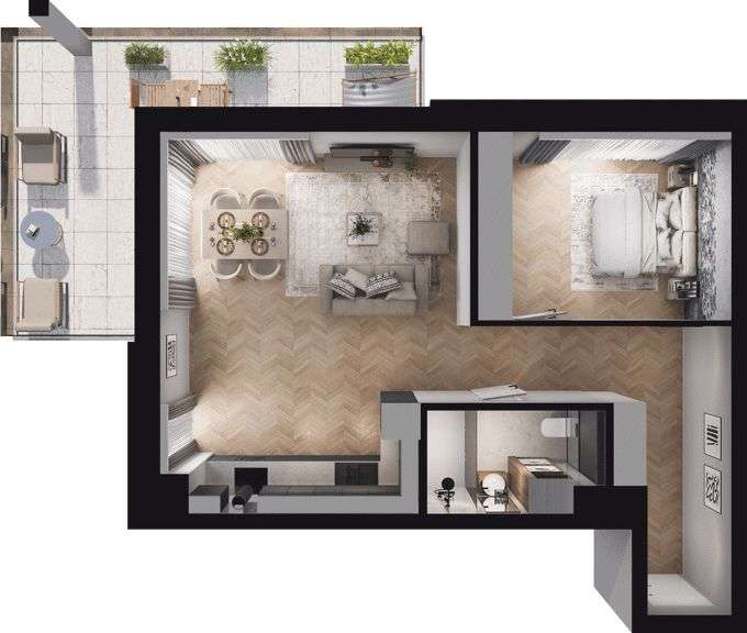 Ville Garden | mieszkanie 2-pok. | C.18 - Pełny obrazek: 4/10