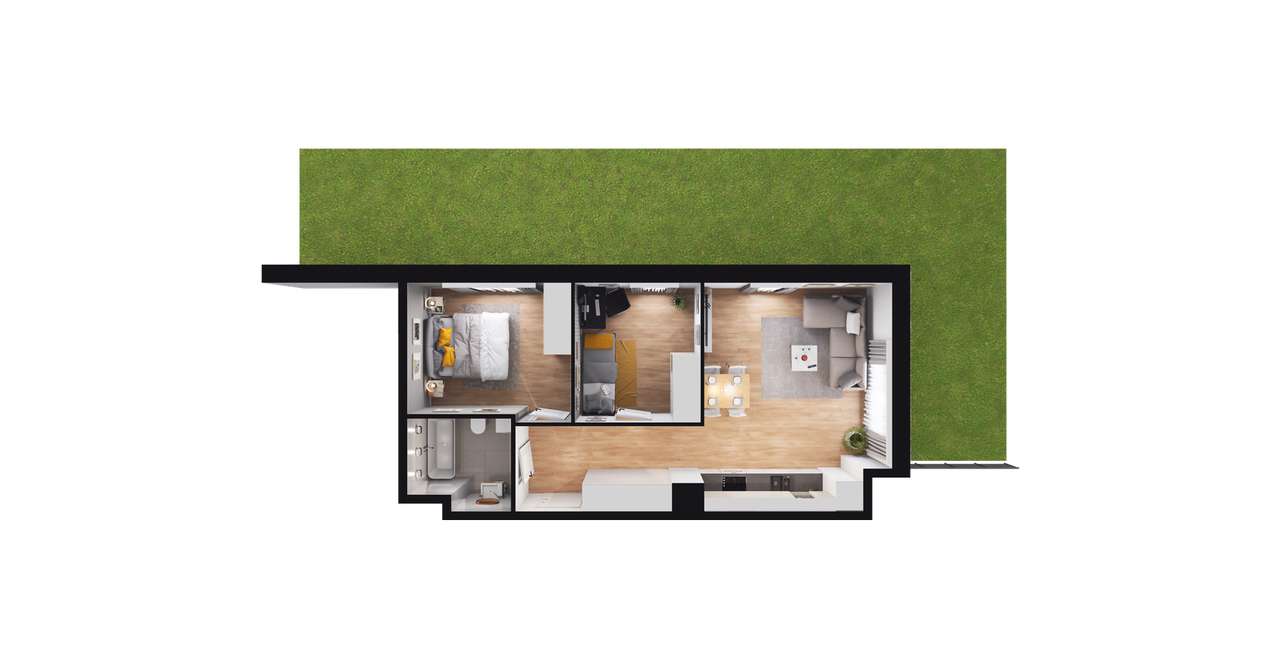 3-pokojowe mieszkanie 50m2 + ogródek Bez Prowizji - Pełny obrazek: 2/8