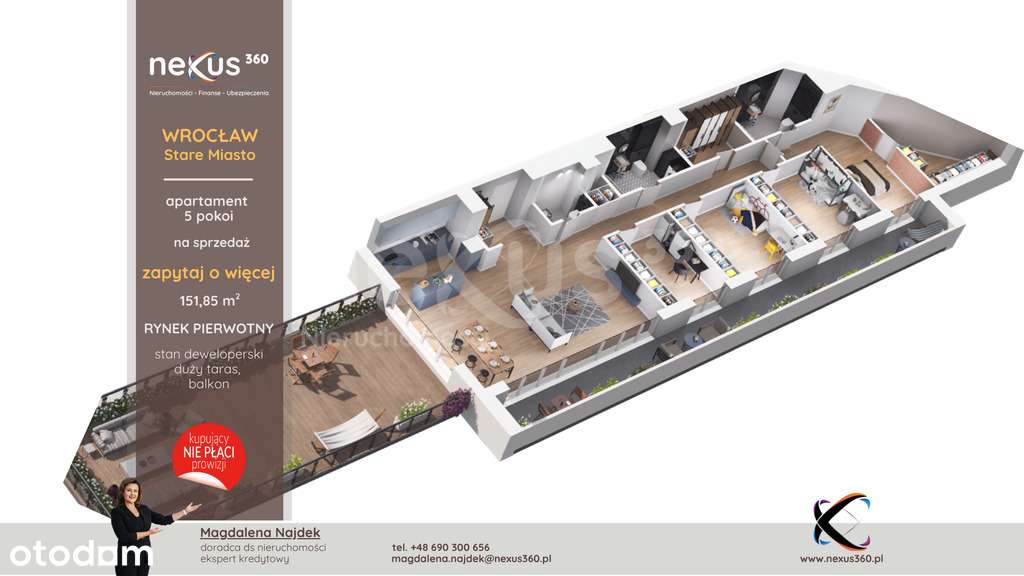 Apartament 5 pokoi, loggia, taras - Pełny obrazek: 4/16