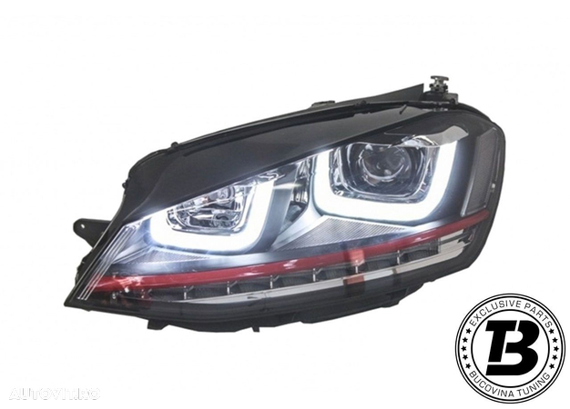 Faruri 3D LED compatibile cu VW Golf 7 VII GTI Design - 9