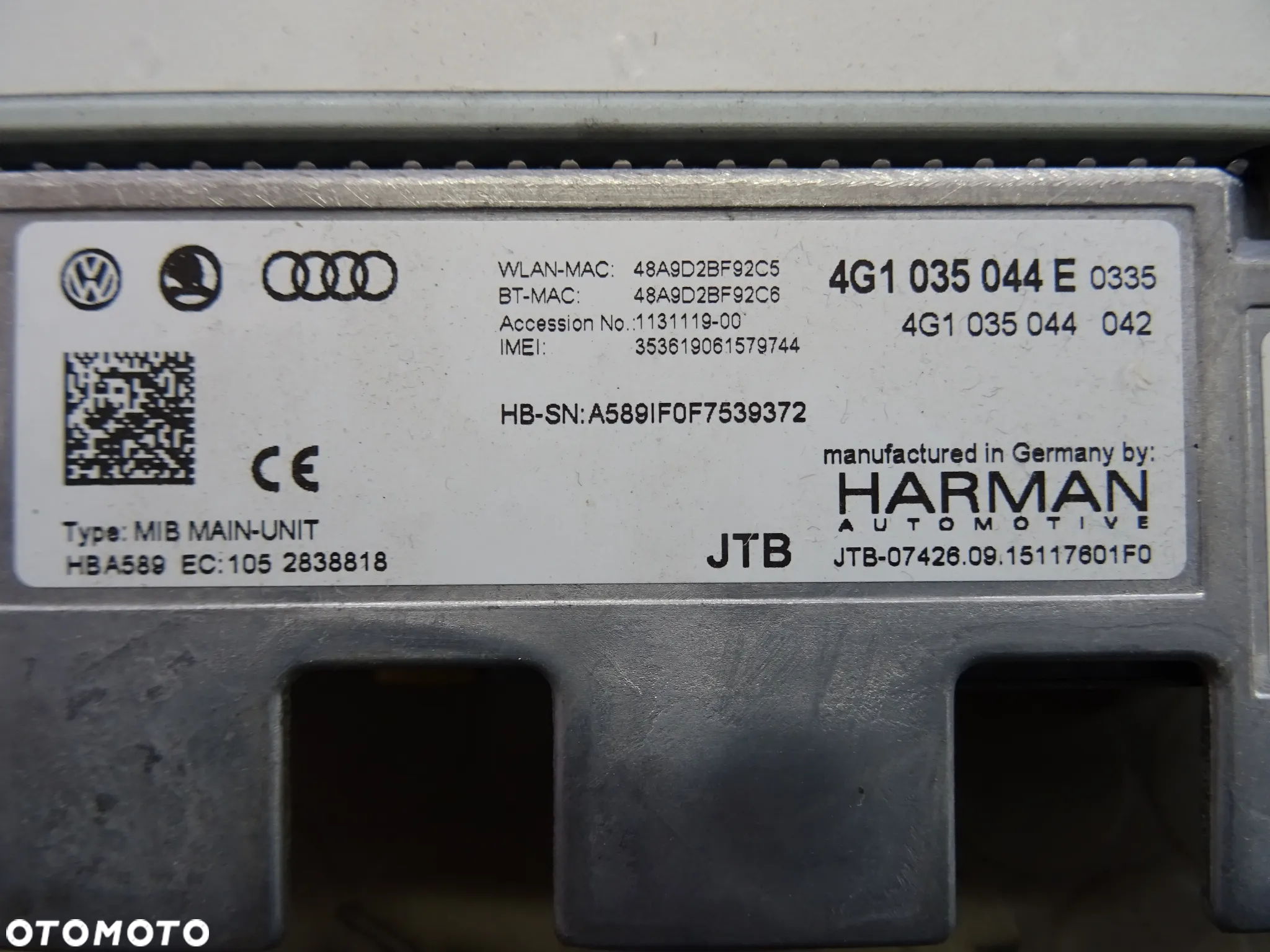 4G1035044E MMI Radio jednostka multimedia Audi A6 C7 A7 czesci - 4