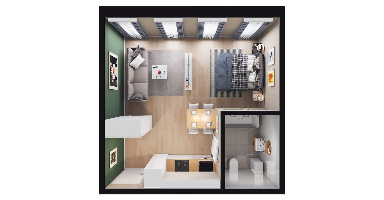 1-pokojowe mieszkanie 32m2 Bez Prowizji - Pełny obrazek: 2/8