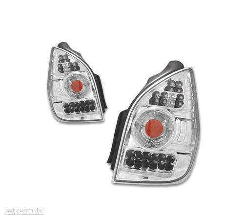 FAROLINS TRASEIROS LED PARA CITROEN C2 03-10 CROMADO - 1