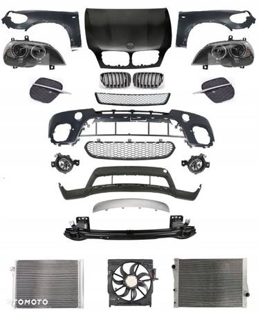 BMW X5 E70 10-14 przód maska zderzak pas lampa błotnik - 1