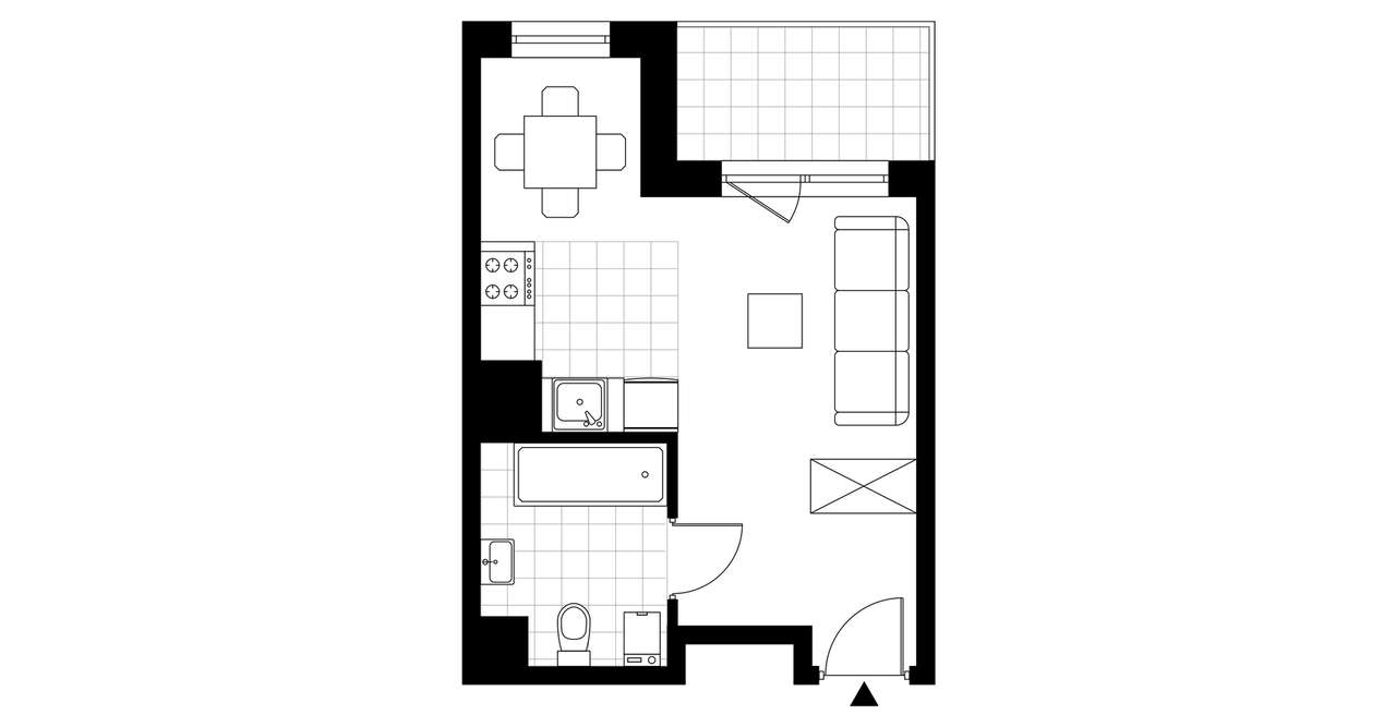 1-pokojowe mieszkanie 25m2 + balkon Bez Prowizji - Pełny obrazek: 3/8