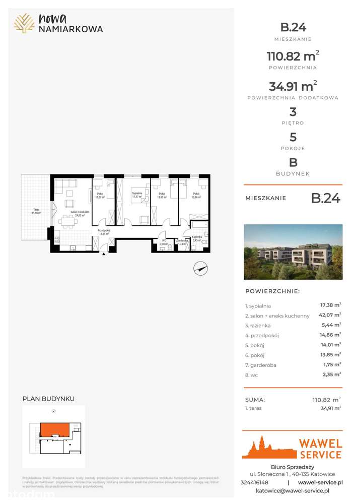 5-pokojowe mieszkanie 110m2 + taras Bezpośrednio - Pełny obrazek: 2/8