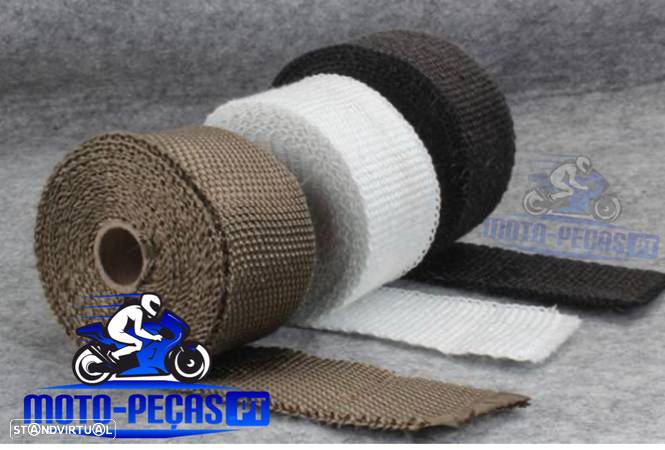 manta termica rolo 10 metros  5cm largura  fita escapes cafe racer, chooper , bobber, scrambler - 1