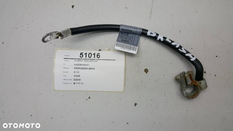 KLEMA KABEL MINUS MINUSOWA MERCEDES B150 W245 - 3